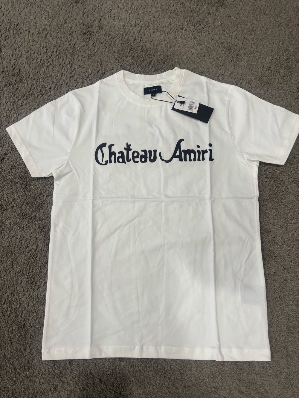 AMIRI White T-Shirt with Black Chateau Amiri Logo